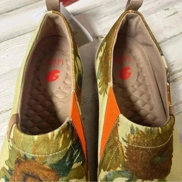 UIN Men's Walking Shoes Canvas Casual Comfort Loafers (Van Gogh Sunflowers) - Picture 3 of 12
